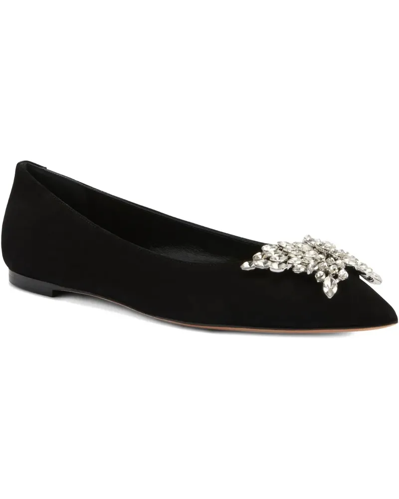 Giuseppe Zanotti Farifu Ballerinas aus Wildleder mit Kristallen - Schwarz Schwarz