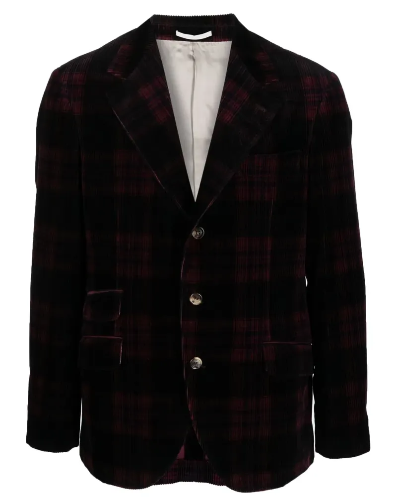 Brunello Cucinelli Cordsakko mit Prince of Wales-Karo - Rot Rot