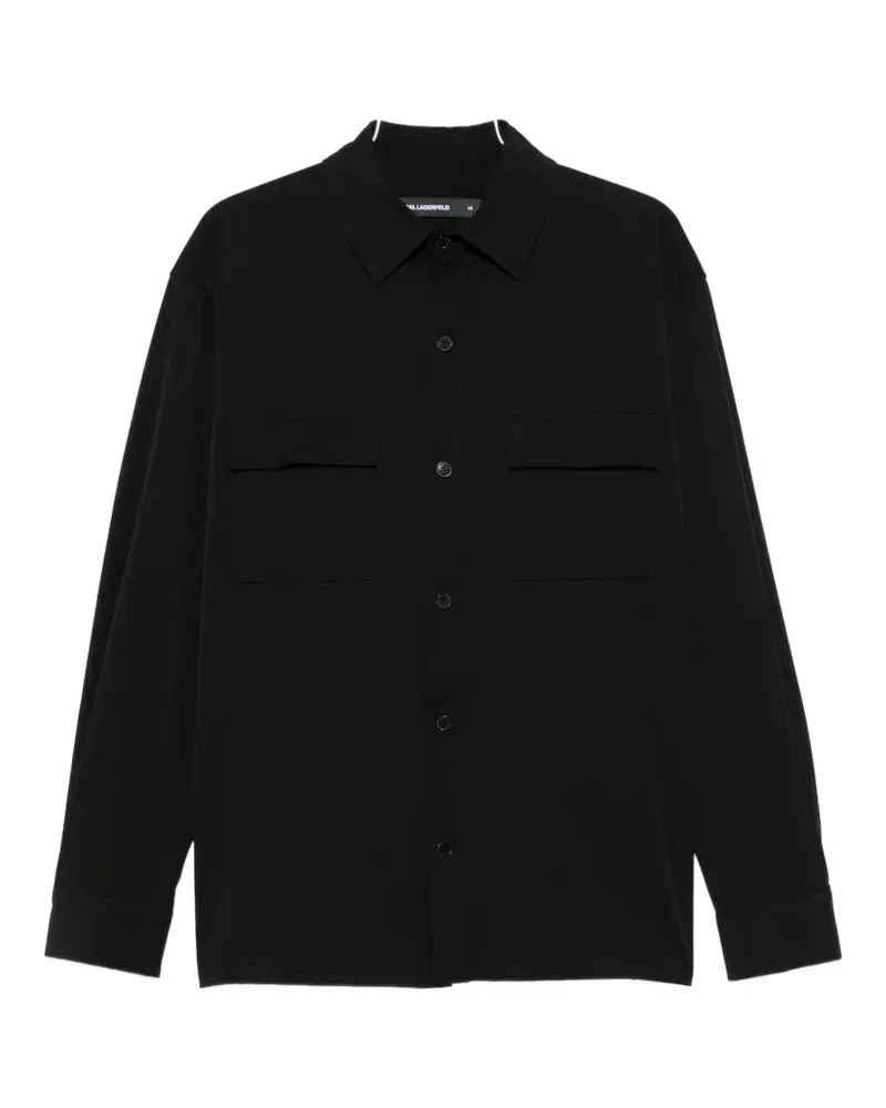 Karl Lagerfeld flap-pocket shirt - Schwarz Schwarz