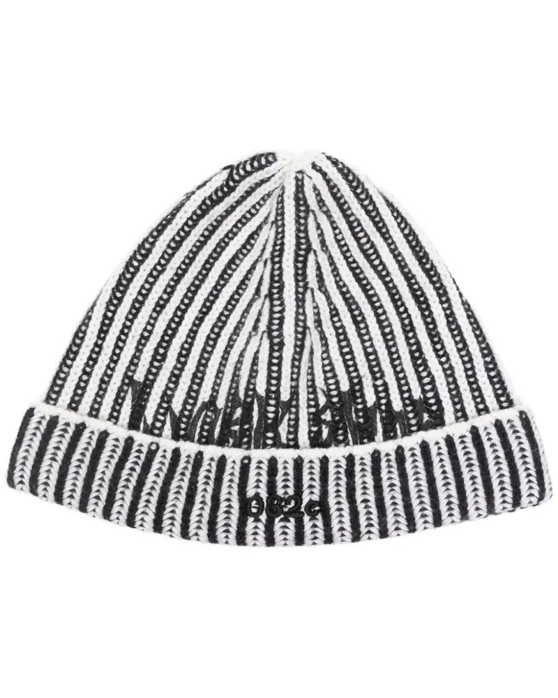 032c Gerippte Crusader Beanie Schwarz