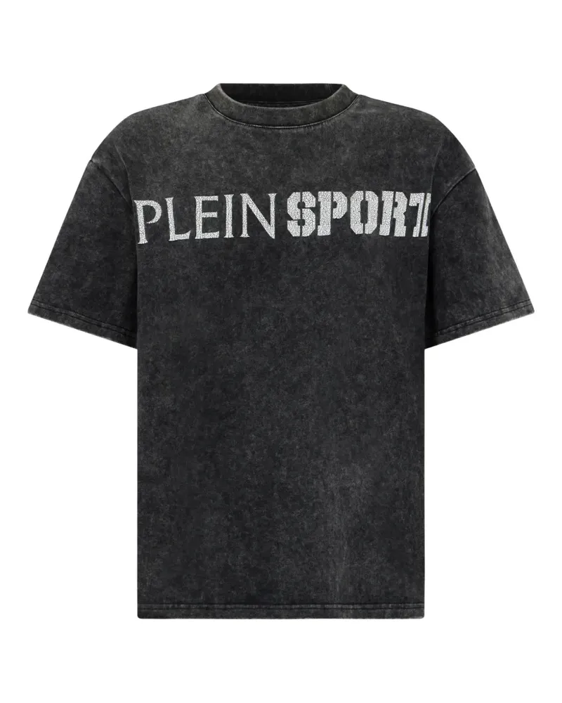 Philipp Plein Ausgeblichenes T-Shirt mit rundem Ausschnitt - Schwarz Schwarz