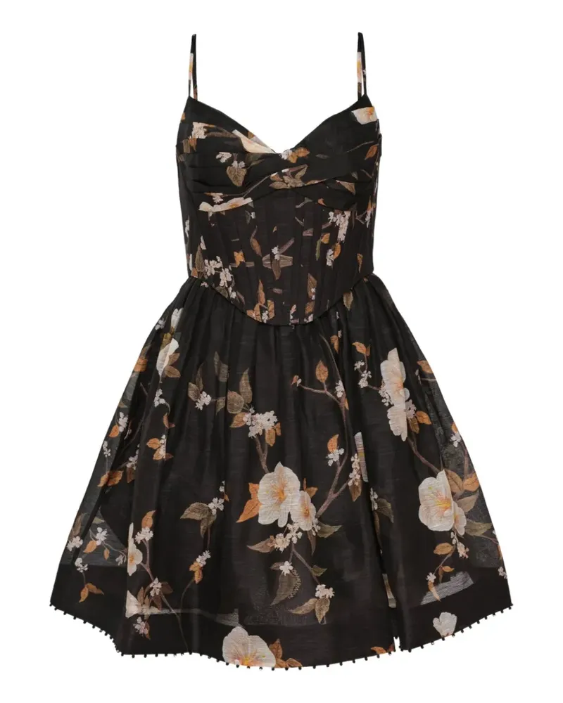 Zimmermann Ascent Minikleid mit Corsage - Schwarz Schwarz