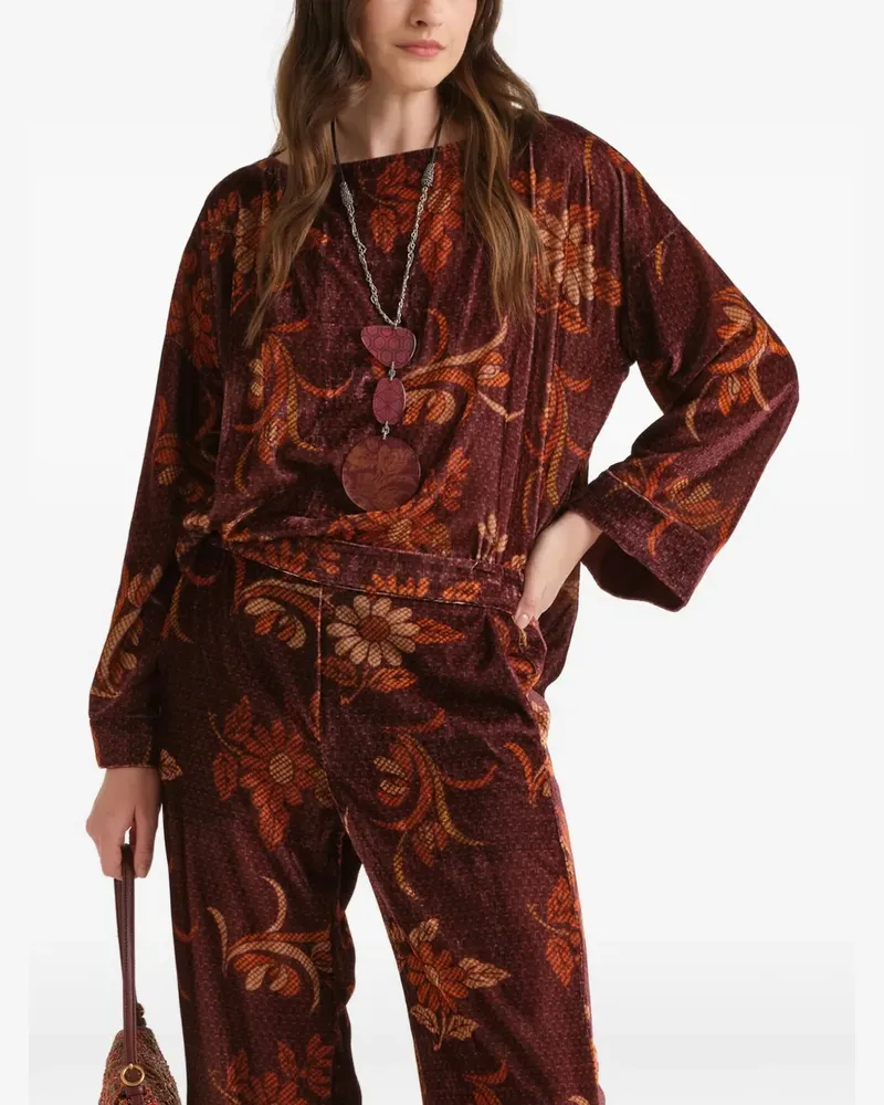 Maliparmi Bluse mit Blumenprint - Rot Rot