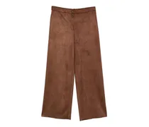 Gelato Palazzohose mit Kroko-Effekt und Samt-Finish - Braun