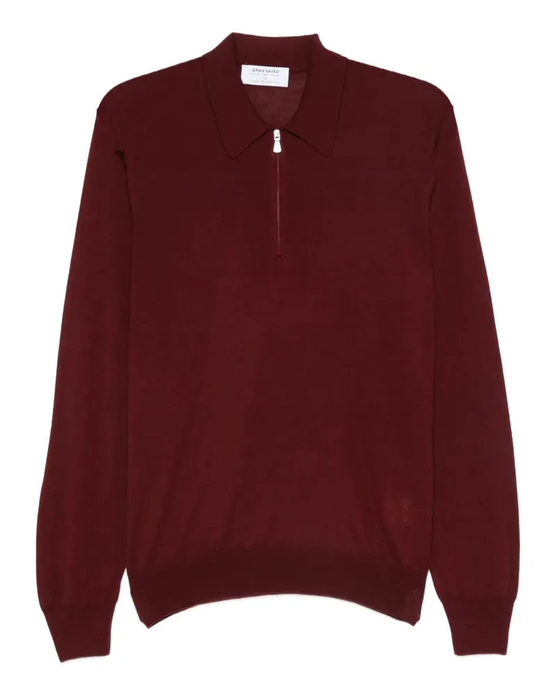 Gran Sasso Pullover mit Poloshirtkragen - Rot Rot