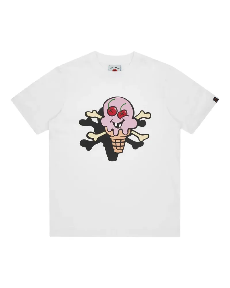 ICECREAM Cones & Bones T-Shirt mit grafischem Print - Weiß Weiß