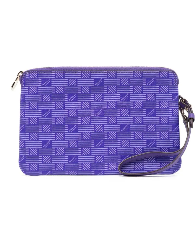 Moreau Paris Clutch mit Monogrammmuster Violett