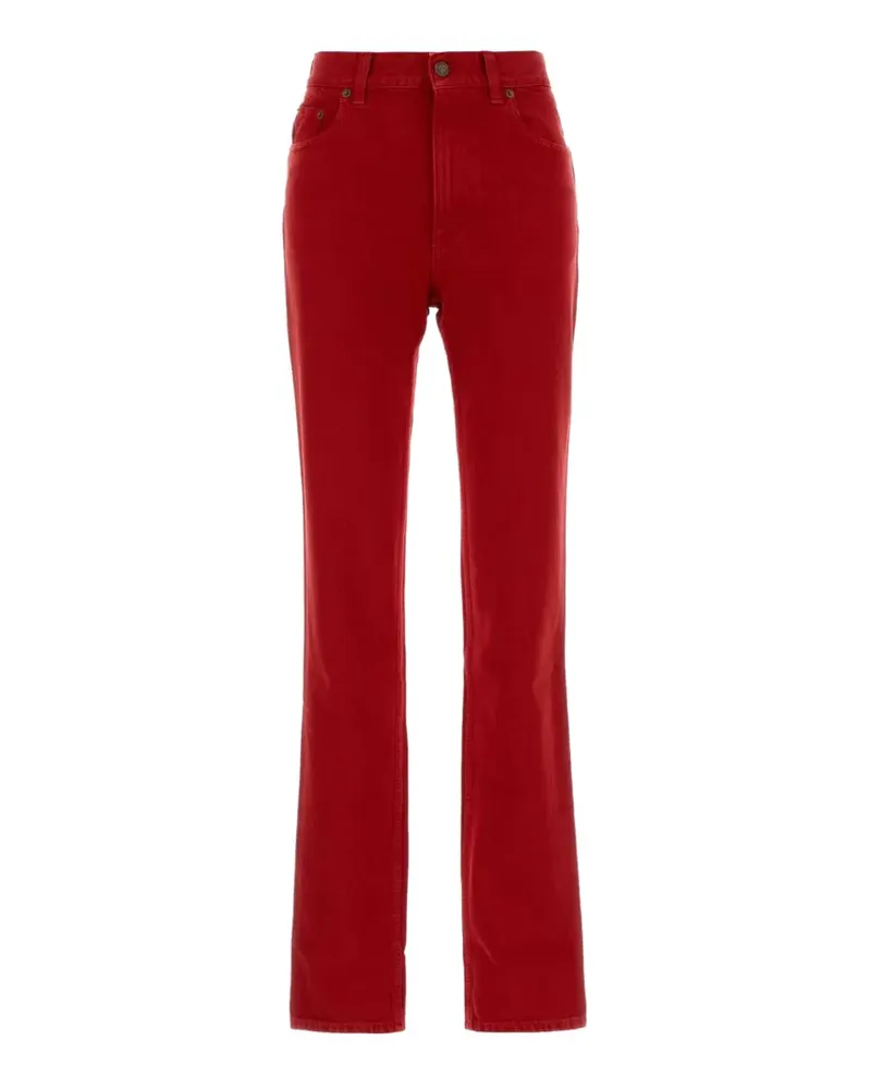 Chloé Slim-Fit-Jeans mit Logo-Patch - Rot Rot