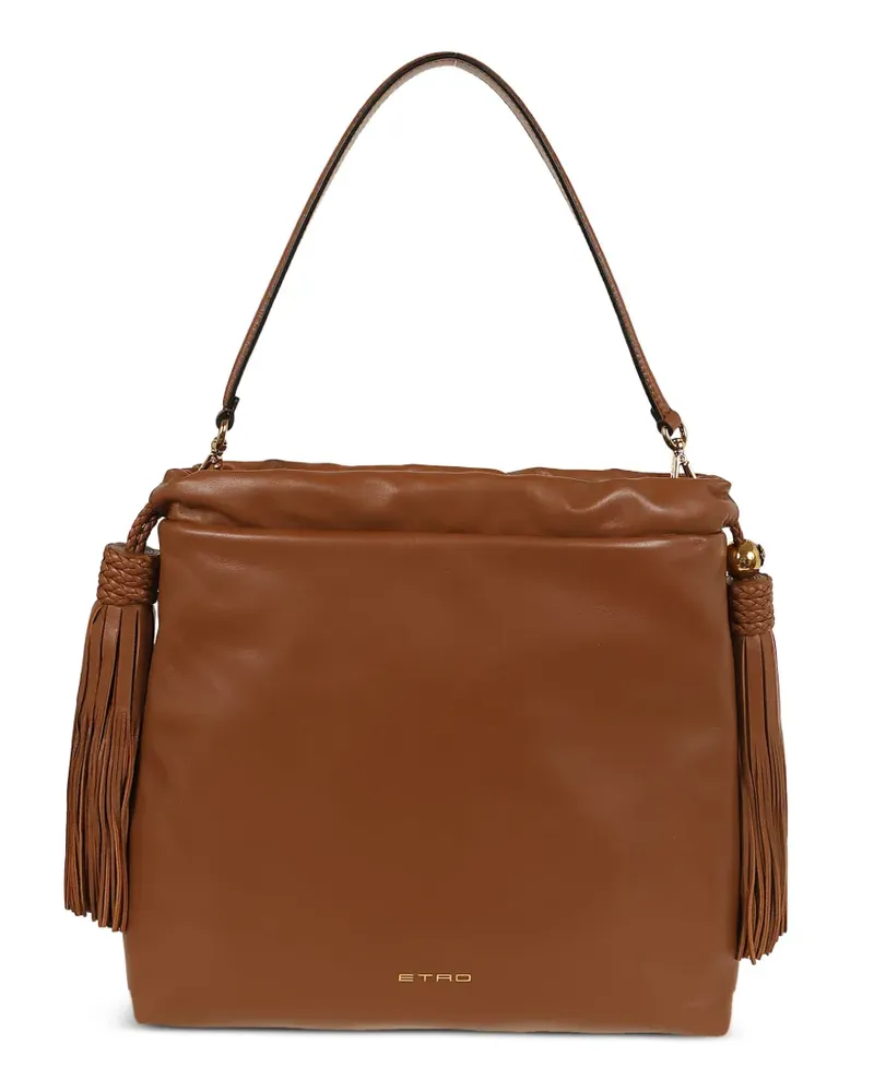 Etro medium Kalispera tassel leather shoulder bag - Braun Braun