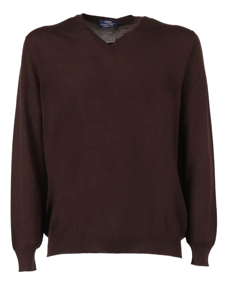 Fedeli Pullover mit V-Ausschnitt - Braun Braun
