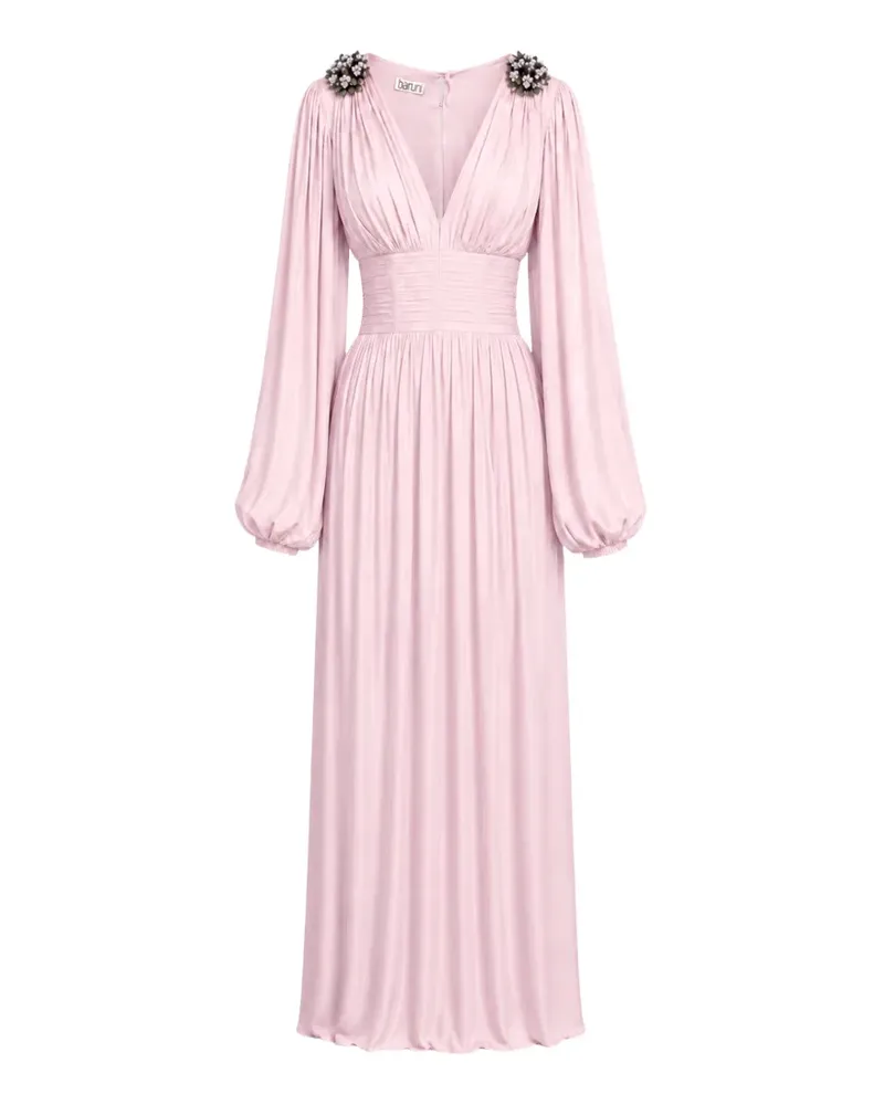 Baruni Layan floral-embellished ruched maxi dress - Rosa Rosa