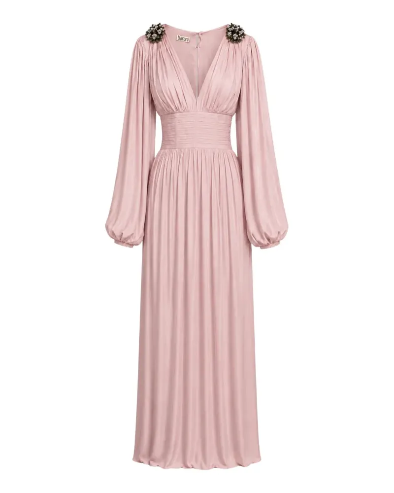 Baruni Layan floral-embellished ruched maxi dress - Rosa Rosa