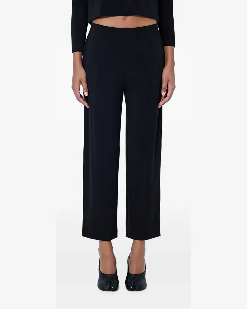 Issey Miyake Gerade Hose mit elastischem Bund - Schwarz Schwarz