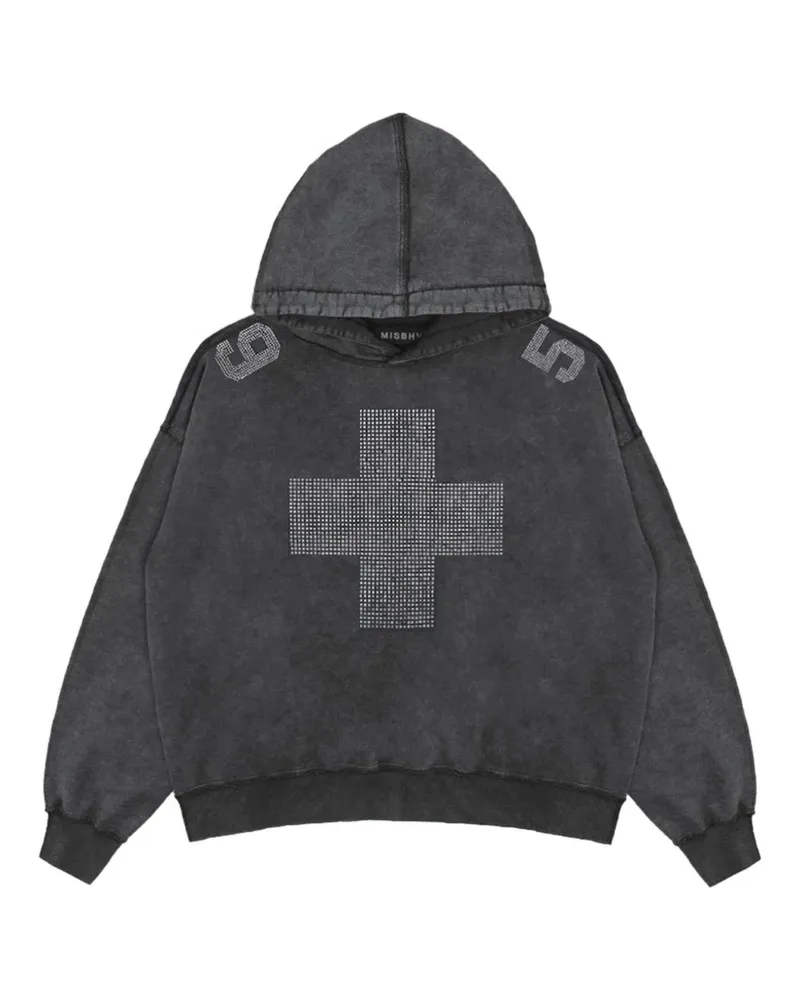 MISBHV Verzierter Hoodie mit Kreuzen - Schwarz Schwarz