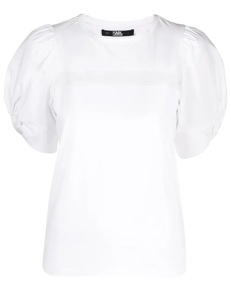 Karl Lagerfeld T-Shirt mit Puffärmeln - Weiß Weiß