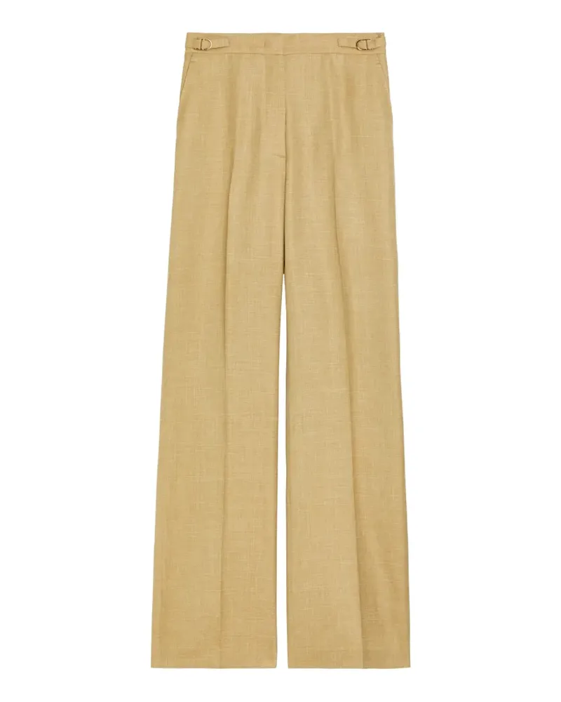 Gabriela Hearst buckle-detail pleated trousers - Nude Nude