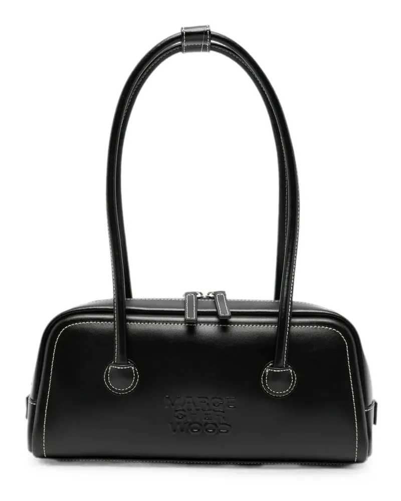Marge Sherwood contrast-stitch logo-embossed tote bag - Schwarz Schwarz