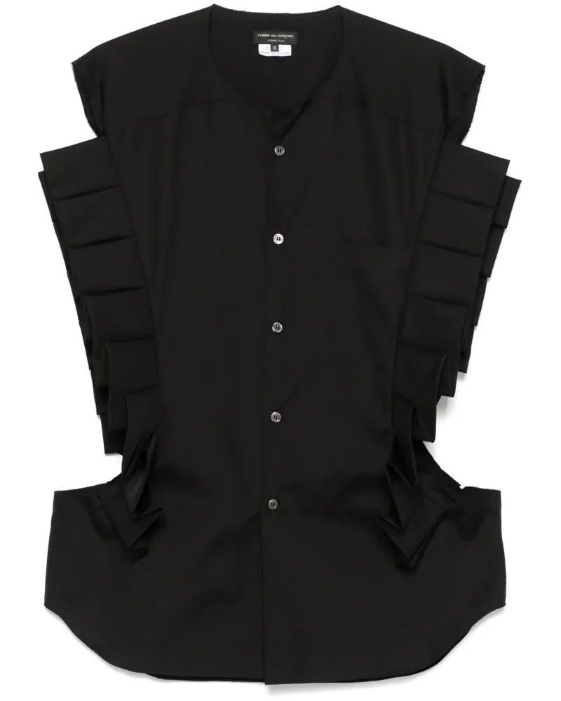 Comme des Garçons Hemd mit Falten - Schwarz Schwarz