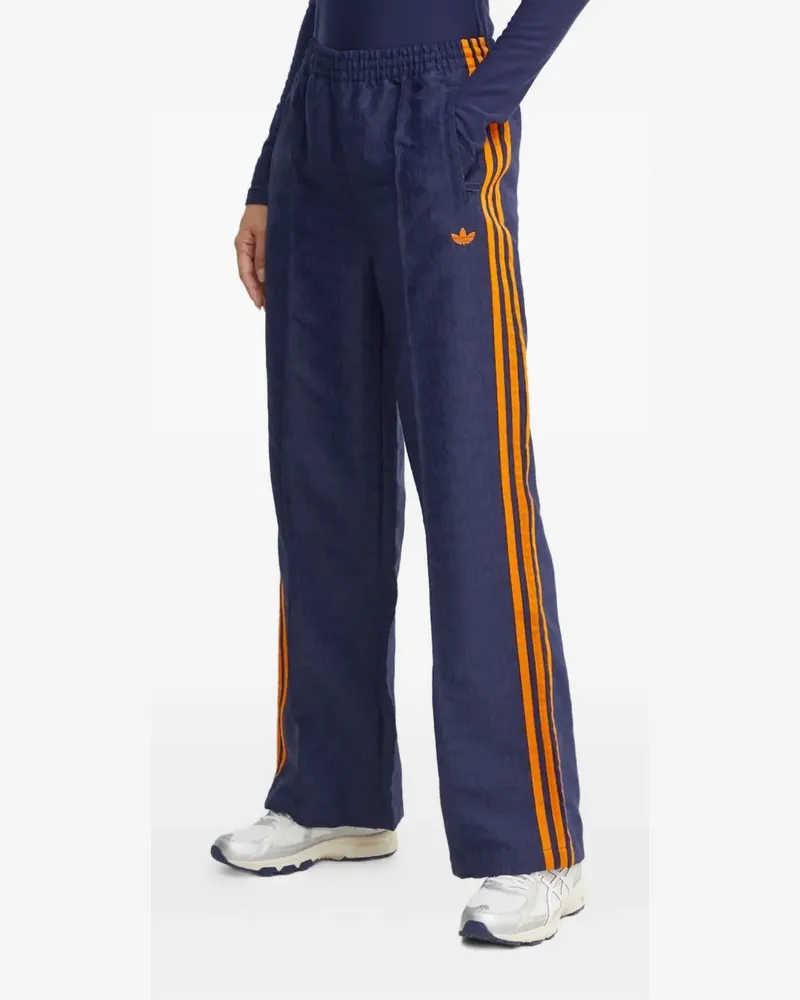 adidas stripe-detail patterned trousers - Blau Blau