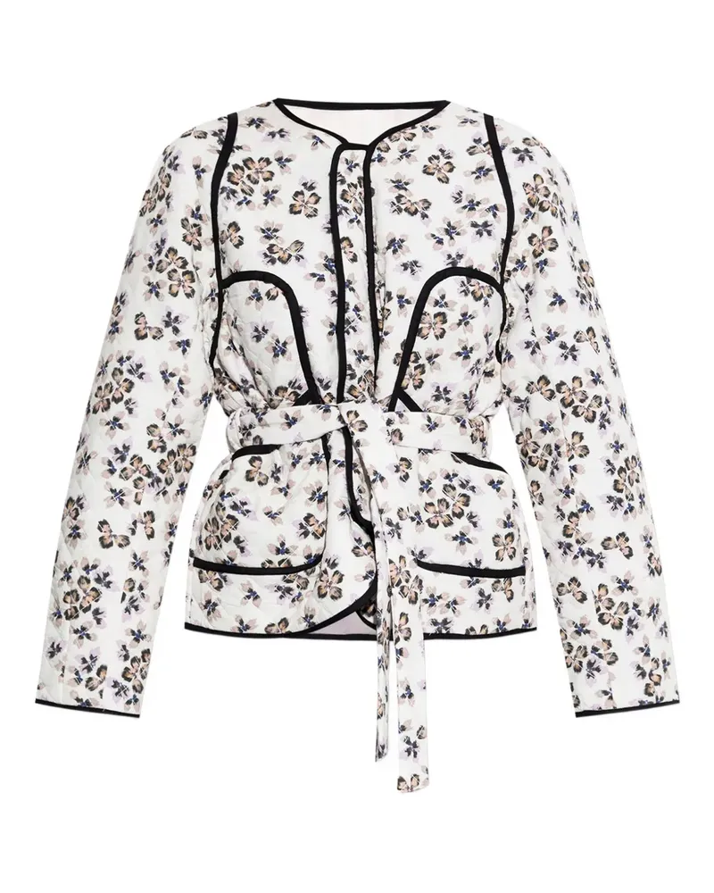 MUNTHE Jacke mit Blumen-Print - Weiß Weiß