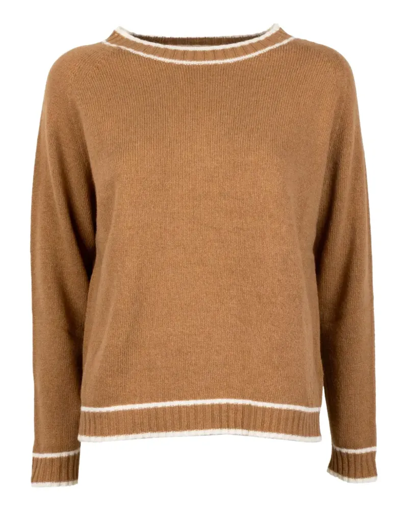 cinque stripe-trim raglan-sleeve sweater - Nude Nude