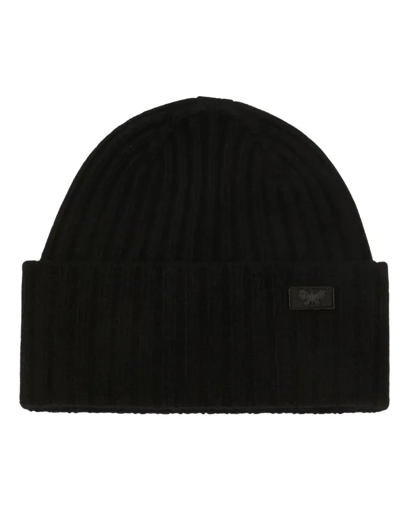 Max Mara Gerippte Beanie - Schwarz Schwarz