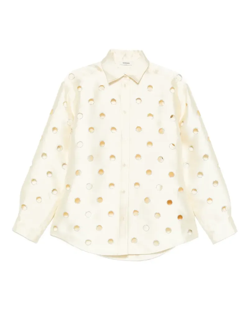 Sandro T-Shirt mit Strass - Gelb Gelb