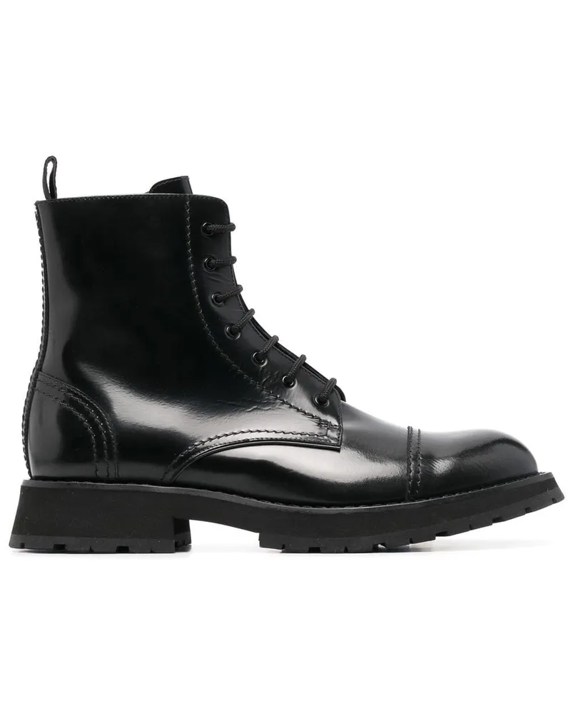 Alexander McQueen Knöchelhohe Schnürstiefel - Schwarz Schwarz