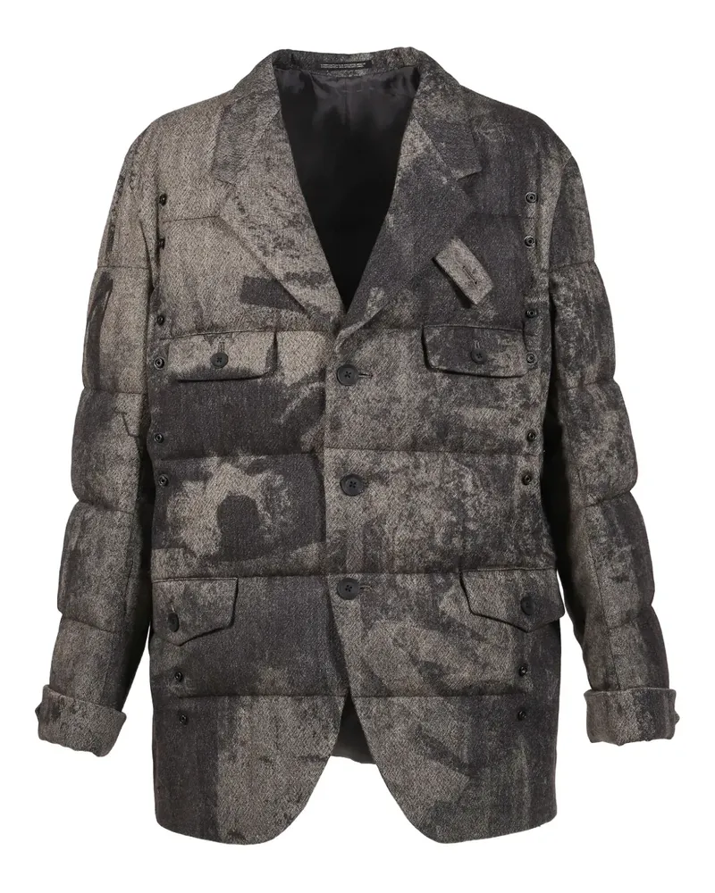 Yohji Yamamoto Gefütterte Jacke mit Knöpfen - Schwarz Schwarz