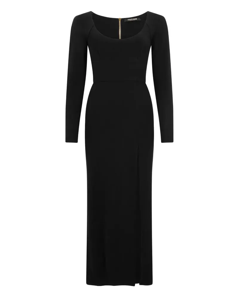 Roberto Cavalli Langärmeliges Kleid mit Schlitz - Schwarz Schwarz
