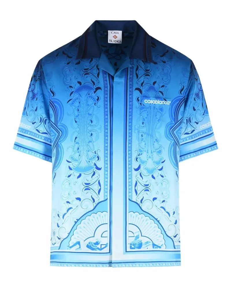 Casablanca Paris Egyptian Rug silk shirt - Blau Blau