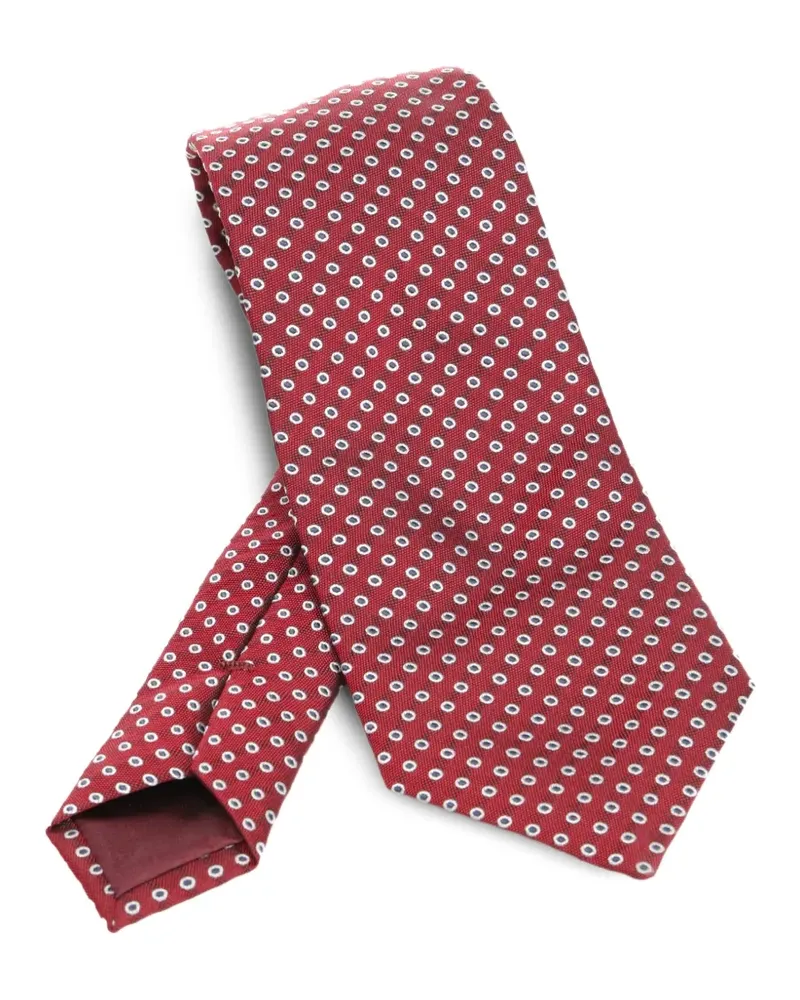 Giorgio Armani Seidenkrawatte mit Polka Dots - Rot Rot
