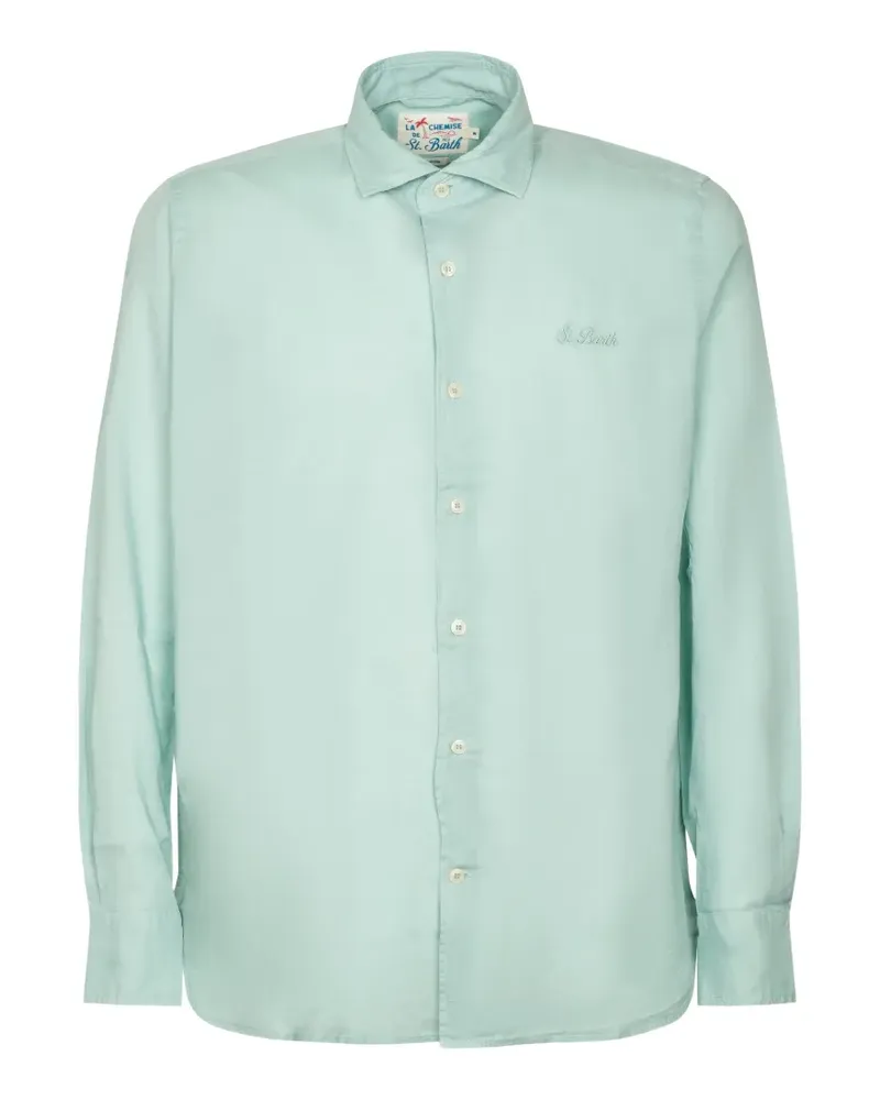 MC2 Saint Barth logo-embroidered long-sleeve shirt - Grün Grün