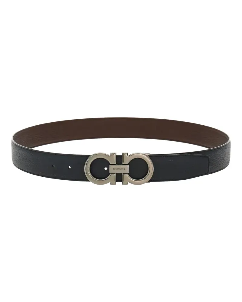 Ferragamo Wendbarer Gancini Gürtel - Schwarz Schwarz
