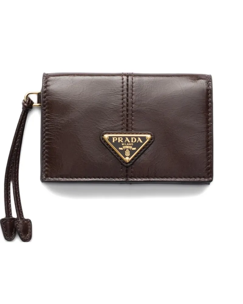 Prada Flap Kartenetui aus Leder - Braun Braun