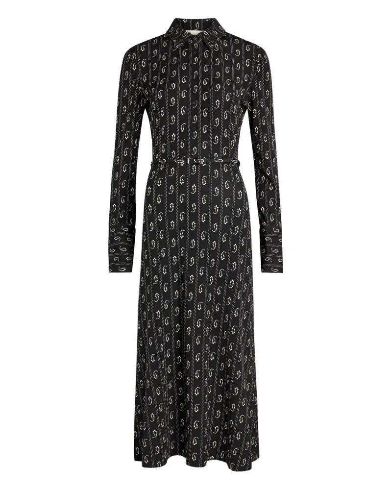 Tory Burch paisley belted shirt midi dress - Blau Blau
