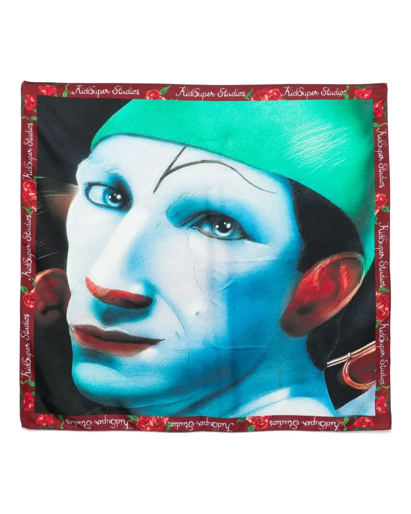 KidSuper Blue Man CDS Seidenschal - Blau Blau