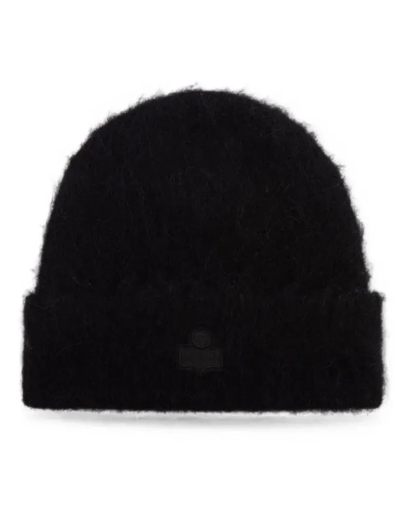 Isabel Marant logo-patch beanie hat - Schwarz Schwarz