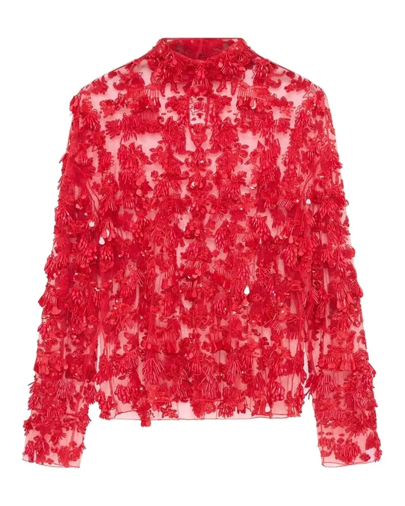 16ARLINGTON Olarna embroidered sequin-embellished blouse - Rot Rot