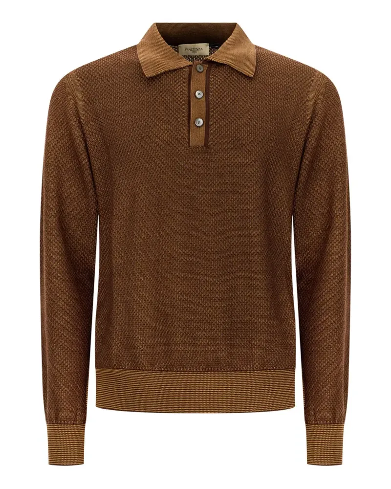 Piacenza Cashmere Strickpullover mit Polokragen - Braun Braun
