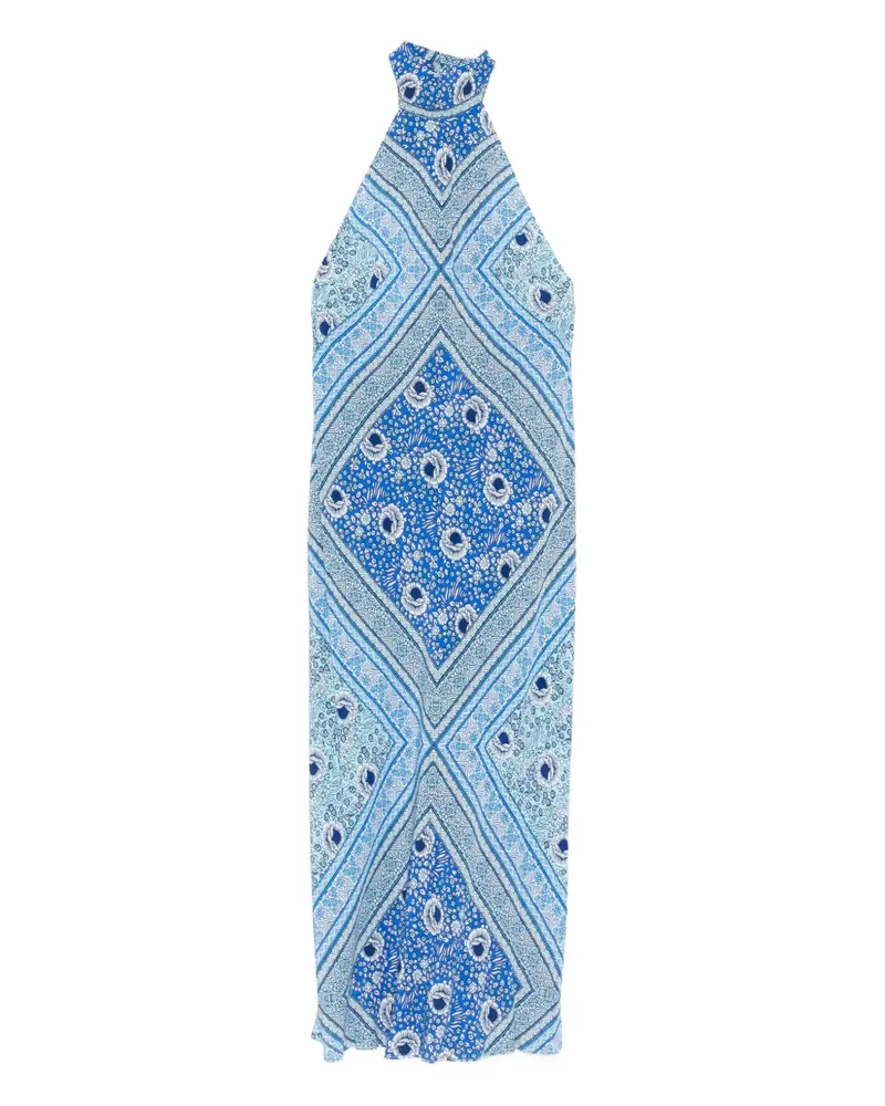 RIXO Kleid mit Paisley-Print - Blau Blau