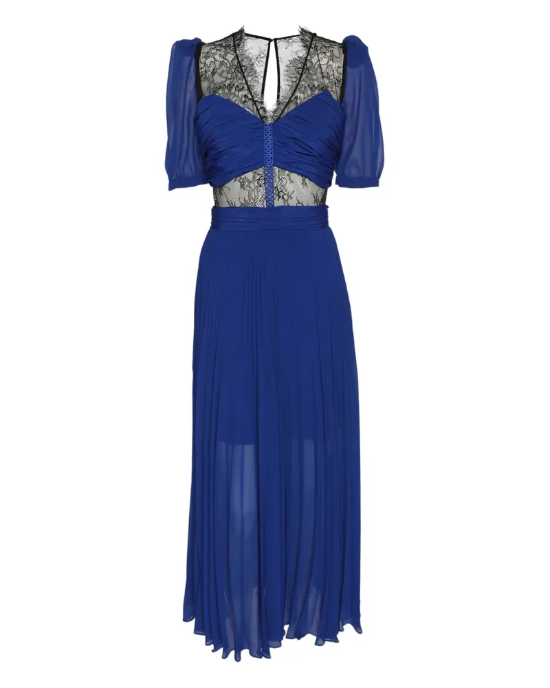 Self-Portrait chiffon lace midi dress - Blau Blau