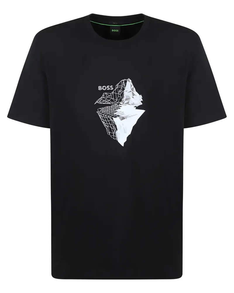 HUGO BOSS T-Shirt mit grafischem Print - Schwarz Schwarz