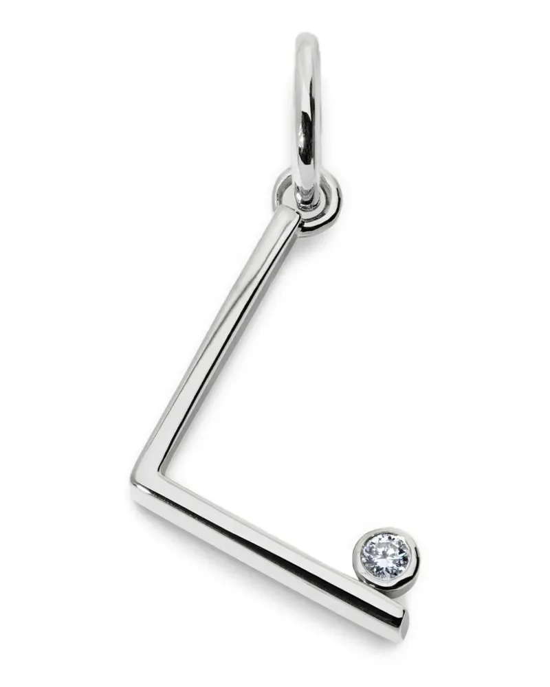 Monica Vinader Initial L Solitaire-Anhänger mit Diamanten - Silber Silber