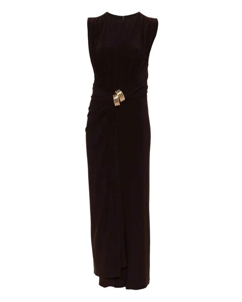 Brandon Maxwell Serena Kleid mit V-Ausschnitt - Braun Braun