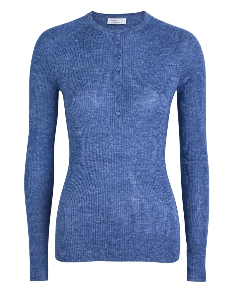 Gabriela Hearst Anges buttoned ribbed T-shirt - Blau Blau