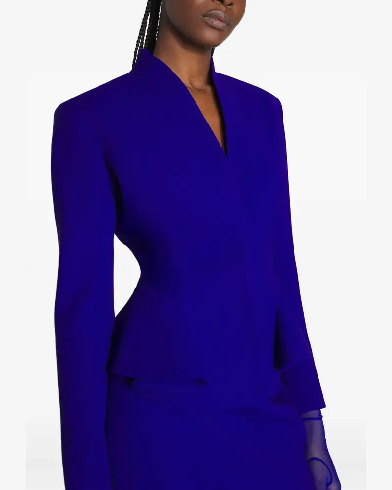 Thierry Mugler Jacke mit Schößchen - Blau Blau