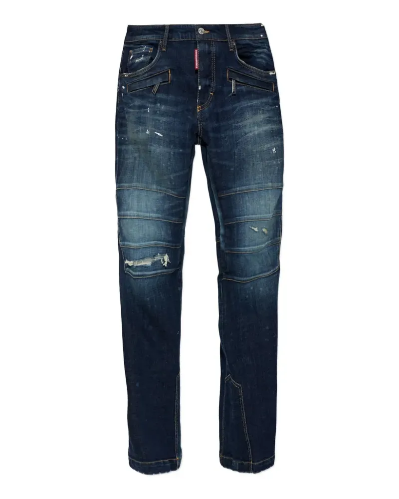 Dsquared2 distressed paint-splatter jeans - Blau Blau