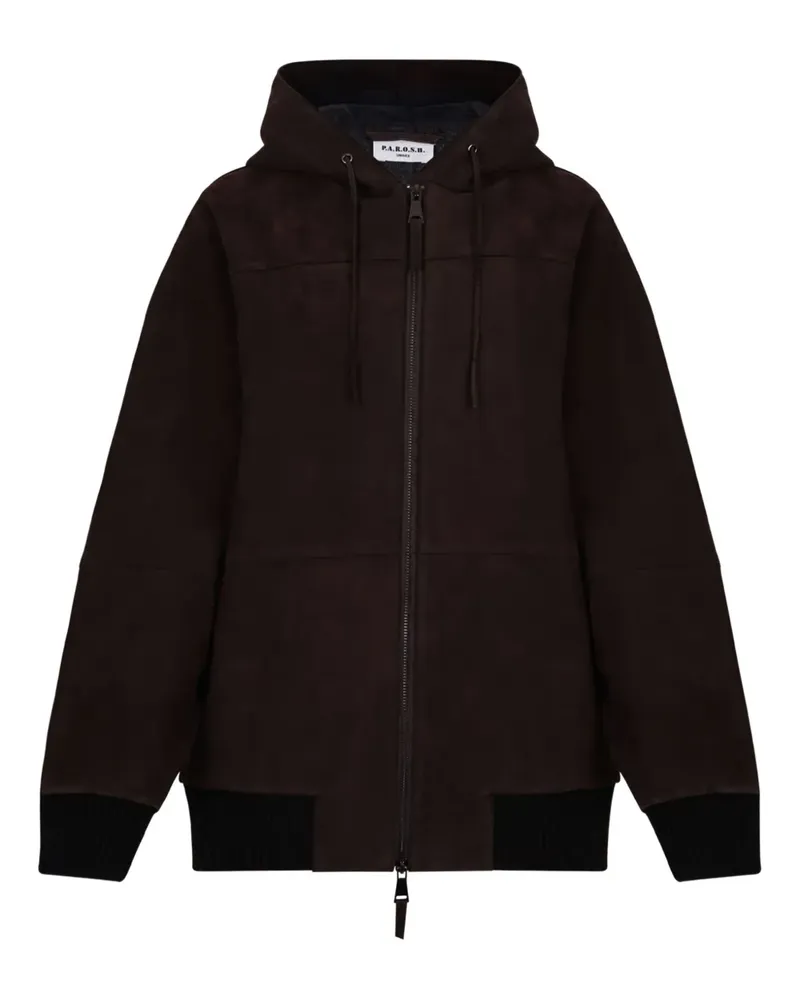 P.A.R.O.S.H. P.A.R.O H. Kapuzenjacke mit Reißverschluss - Braun Braun