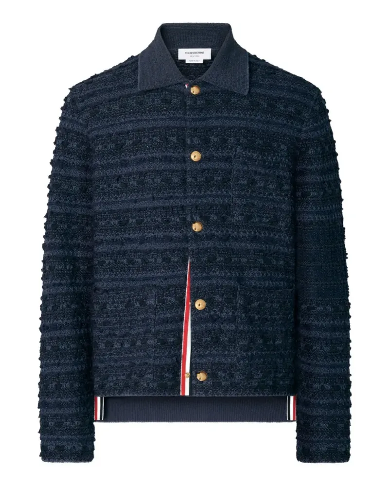 Thom Browne Tweed-Hemdjacke im Utility-Look - Blau Blau